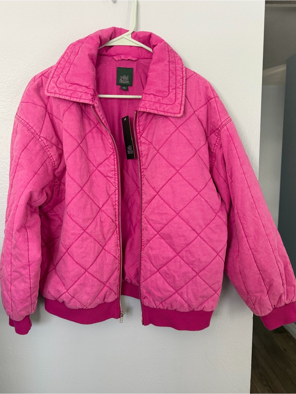 Wild Fable jacket hot pink quilted bomber size XS